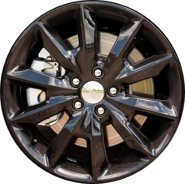 Jeep Cherokee 2014-2018 powder coat black 18x7 aluminum wheels or rims. Hollander part number ALY9132A45, OEM part number Not Yet Known.