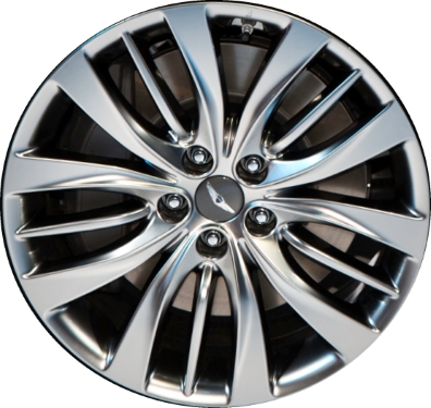Genesis G80 2017-2020, Hyundai Genesis 2015-2016 powder coat hyper silver 19x8.5 aluminum wheels or rims. Hollander part number 70872, OEM part number 52910B1250, 52910B1270.