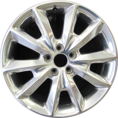 Jeep Cherokee 2014-2018 polished 18x7 aluminum wheels or rims. Hollander part number ALY9132A80/9160, OEM part number 5SN87DD5AA.