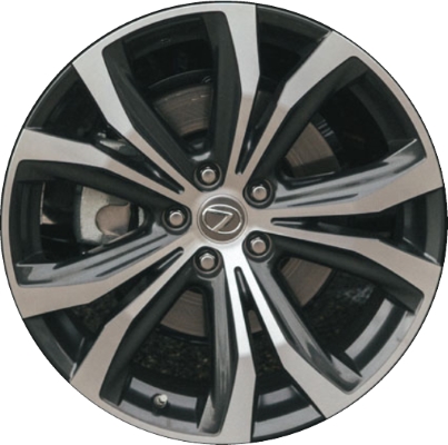 Lexus RX350 2016-2022, RX450h 2016-2022 charcoal machined 20x8 aluminum wheels or rims. Hollander part number 74338U30, OEM part number 426110E380, 426110E390, 4261148850.
