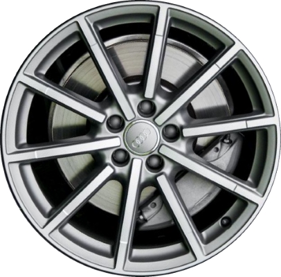 Audi A6 2016-2018 grey machined 19x8.5 aluminum wheels or rims. Hollander part number ALY58973U35, OEM part number 4G9601025J.