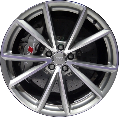 Audi Q5 2015-2017 grey machined 20x8.5 aluminum wheels or rims. Hollander part number ALY58970, OEM part number 8R0601025CH.