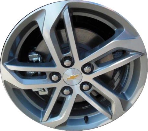 Chevrolet Equinox 2016-2017 grey machined 18x7 aluminum wheels or rims. Hollander part number ALY5757U35, OEM part number 23446991.