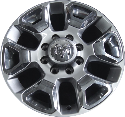 Dodge Ram 2500 2016-2018, Ram 3500 SRW 2016-2018 powder coat hyper grey 20x8 aluminum wheels or rims. Hollander part number 2562, OEM part number 5XU423D5AC.
