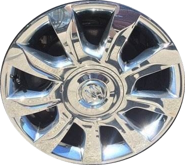 Buick Enclave 2016-2017 chrome clad 19x7.5 aluminum wheels or rims. Hollander part number ALY4139, OEM part number 23127748.
