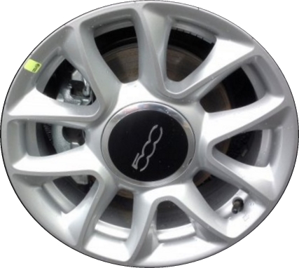 Fiat 500 2015-2018, 500c 2015-2018 powder coat silver or black 15x6 aluminum wheels or rims. Hollander part number 61688U/97966, OEM part number Not Yet Known.