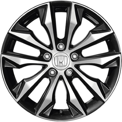 Honda Civic 2016-2021 charcoal machined 17x7 aluminum wheels or rims. Hollander part number ALY64097U30, OEM part number 08W17TBA100.