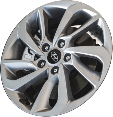 Hyundai Tucson 2016-2018 powder coat silver 17x7 aluminum wheels or rims. Hollander part number ALY70889U, OEM part number 52910D3210, 52910D3200.
