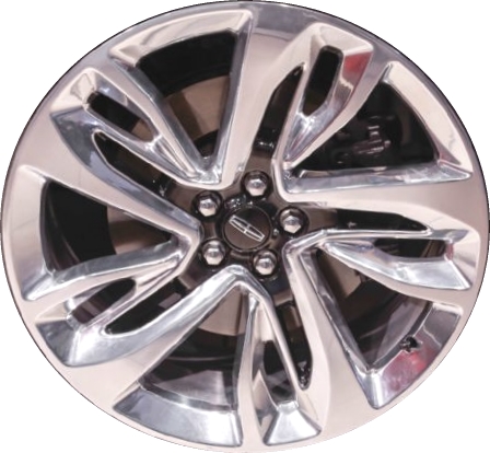 Lincoln MKX 2016-2018 black polished 21x9 aluminum wheels or rims. Hollander part number ALY10076, OEM part number FA1Z1007J.