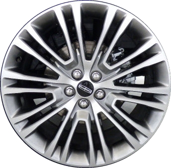 Lincoln MKX 2016-2018 grey machined 20x8 aluminum wheels or rims. Hollander part number ALY10075, OEM part number FA1Z1007C.
