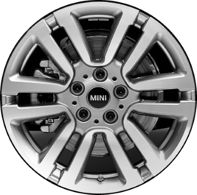 Mini Cooper 2016-2022 grey machined 17x7 aluminum wheels or rims. Hollander part number ALY86319U10, OEM part number 36106873928.