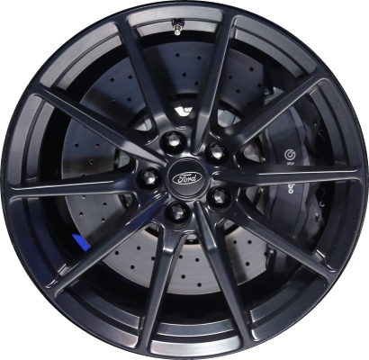 Ford Mustang 2015-2020 powder coat black 19x10.5 aluminum wheels or rims. Hollander part number ALY10053, OEM part number FR3Z1007P.