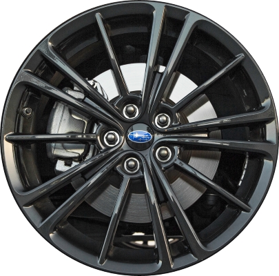 Subaru BRZ 2016 powder coat dark charcoal 17x7 aluminum wheels or rims. Hollander part number ALY69621U31, OEM part number 28111CA080.