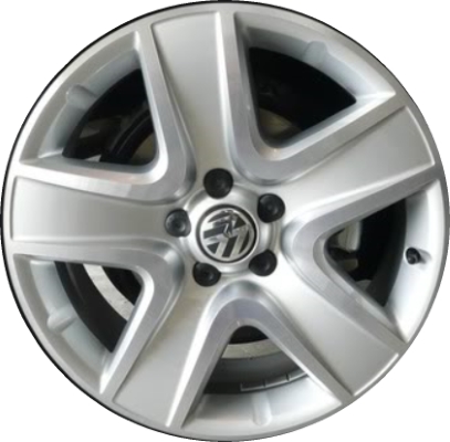Volkswagen Tiguan 2012-2015 silver machined 18x7 aluminum wheels or rims. Hollander part number ALY98688, OEM part number 5N0601025Q8Z8.