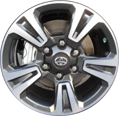 Toyota Tacoma 2016-2019 charcoal machined 17x7.5 aluminum wheels or rims. Hollander part number ALY75193, OEM part number 4261104170.