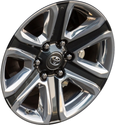 Toyota Tacoma 2016-2019 charcoal polished 18x7.5 aluminum wheels or rims. Hollander part number ALY75194, OEM part number 4261104180.