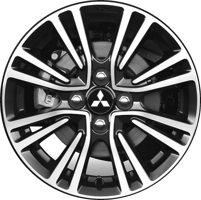 Mitsubishi Mirage 2017-2020 charcoal machined 15x5 aluminum wheels or rims. Hollander part number 65851a, OEM part number 4250G475.