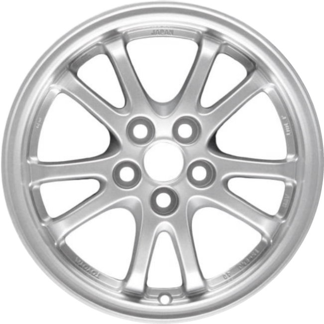 Toyota Corolla 2020-2022, Prius 2016-2022, Prius Prime 2017-2022 powder coat silver 15x6.5 aluminum wheels or rims. Hollander part number 75202, OEM part number 4261147440, 4261147450.