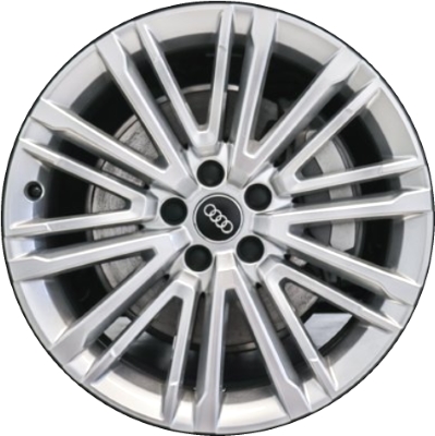 Audi A3 2017-2018 powder coat silver 18x8 aluminum wheels or rims. Hollander part number ALY59023, OEM part number 8V0601025EA.