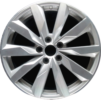 Audi A4 2016-2024 silver machined 18x8 aluminum wheels or rims. Hollander part number ALY58992U10.LS16, OEM part number 8W0601025S.