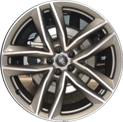 Audi Q7 2017-2021 grey machined 21x9.5 aluminum wheels or rims. Hollander part number ALY59012/12058, OEM part number 4M0601025T, 4M0601025AJ.