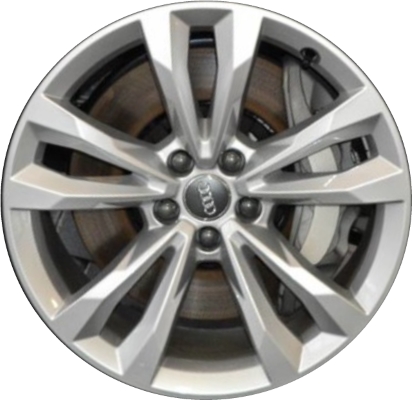 Audi Q7 2017-2019 powder coat silver 19x8.5 aluminum wheels or rims. Hollander part number ALY59011, OEM part number 4M0601025C.