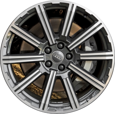 Audi Q7 2017-2024 charcoal machined 20x9 aluminum wheels or rims. Hollander part number ALY58988, OEM part number 4M0601025AD.