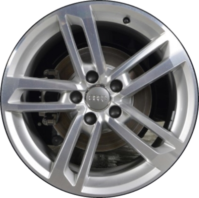 Audi TT 2016-2022 silver machined 18x8.5 aluminum wheels or rims. Hollander part number ALY58993, OEM part number 8S0601025E.