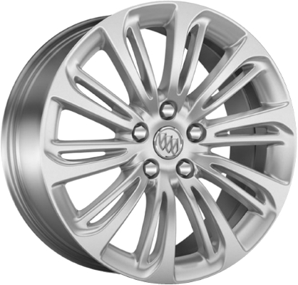 Buick LaCrosse 2017-2019 powder coat silver 18x8 aluminum wheels or rims. Hollander part number ALY4780, OEM part number 22976143.
