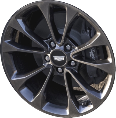 Cadillac ATS 2015-2019 powder coat dark hyper 18x8 aluminum wheels or rims. Hollander part number ALY4731U79/4805, OEM part number 22985114.