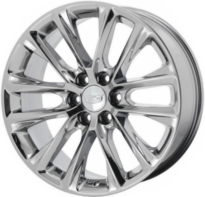 Cadillac Escalade 2017-2020, Chevrolet Suburban 2018-2019, Tahoe 2018-2019 polished 22x9 aluminum wheels or rims. Hollander part number 4804U80, OEM part number 23217244, 84497727.