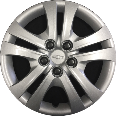 Chevrolet Sonic 2017-2020, Plastic 10 Spoke, Single Hubcap or Wheel Cover For 15 Inch Steel Wheels. Hollander Part Number H8054.