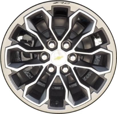 Chevrolet Colorado 2017-2022 charcoal machined 17x8 aluminum wheels or rims. Hollander part number ALY5891U30HH, OEM part number 23378276.