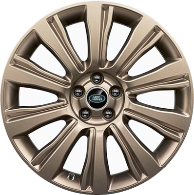 Land Rover Range Rover Evoque 2016-2019 powder coat gold 19x8 aluminum wheels or rims. Hollander part number ALY72258U55, OEM part number Not Yet Known.