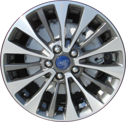 Ford C-Max 2017-2018 dark grey machined 17x7 aluminum wheels or rims. Hollander part number ALY10105U30/10106, OEM part number HM5Z-1007-B.