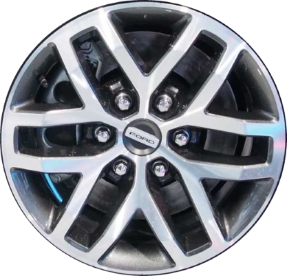 Ford F-150 2017-2018 charcoal machined 17x8.5 aluminum wheels or rims. Hollander part number ALY10115, OEM part number HL3Z-1007-B.