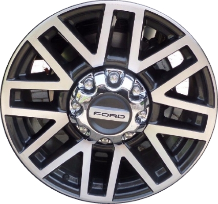 Ford F-250 2017-2019, F-350 SRW 2017-2019 charcoal machined 20x8 aluminum wheels or rims. Hollander part number 10104U30, OEM part number HC3Z-1007-L.