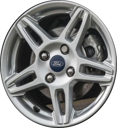Ford Fiesta 2017-2019 powder coat silver 15x6 aluminum wheels or rims. Hollander part number ALY10117, OEM part number C1BZ1007R.