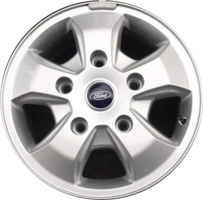 Ford Transit 150 2017-2021, Transit 250 2017-2021, Transit 350 SRW 2017-2021 powder coat silver 16x6.5 aluminum wheels or rims. Hollander part number 10134, OEM part number HK4Z1007A.