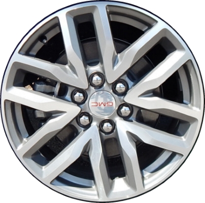 GMC Acadia 2017-2019 grey machined 18x7.5 aluminum wheels or rims. Hollander part number ALY5798U15/5797, OEM part number 22996314.