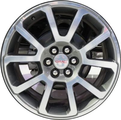 GMC Canyon 2017-2022 grey machined 20x8.5 aluminum wheels or rims. Hollander part number ALY5793U35, OEM part number 23486748, 84664375.