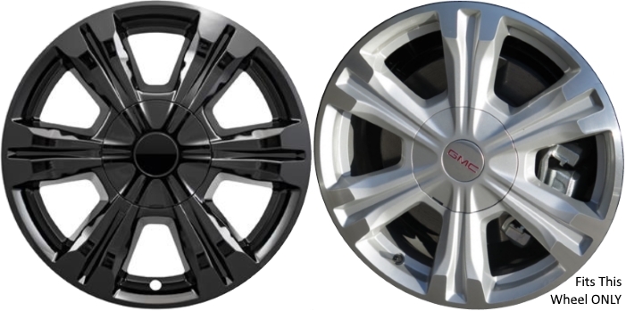 GMC Terrain 2016-2017 Black Painted, 6 Spoke, Plastic Hubcaps, Wheel Covers, Wheel Skins, Imposters. ONLY Fits 18 Inch Alloy Wheel Pictured. Part Number IMP-396BLK.
