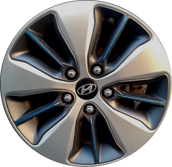 Hyundai Ioniq 2017-2019 powder coat silver or white 16x6.5 aluminum wheels or rims. Hollander part number ALY70918U, OEM part number 52905-G2450.
