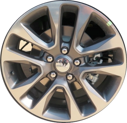 Jeep Grand Cherokee 2017-2018 grey polished 20x8 aluminum wheels or rims. Hollander part number ALY9168U90HH, OEM part number 5XL061STAA.