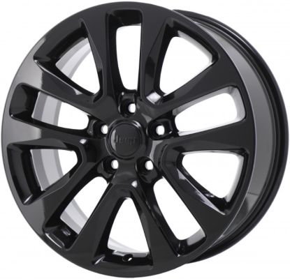Jeep Grand Cherokee 2017-2021, Grand Cherokee WK 2022 powder coat black 20x8 aluminum wheels or rims. Hollander part number 9168U45, OEM part number 5XL06DX8AA.