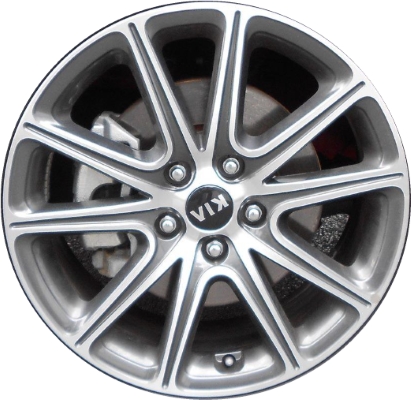 KIA SOUL 2017-2019 charcoal machined 18x7.5 aluminum wheels or rims. Hollander part number ALY74762, OEM part number 52910B2600.