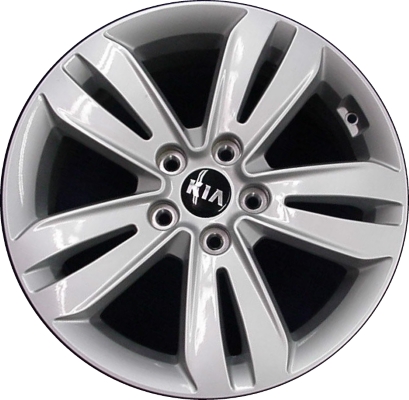 KIA Sportage 2017-2019 powder coat silver 17x7 aluminum wheels or rims. Hollander part number ALY74748U, OEM part number 52910-D9210, 52910-D9200.