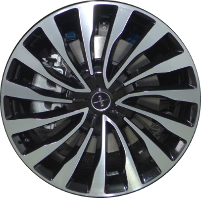 Lincoln MKZ 2017-2018 black machined 19x8 aluminum wheels or rims. Hollander part number ALY10130U45, OEM part number HP5Z1007F.