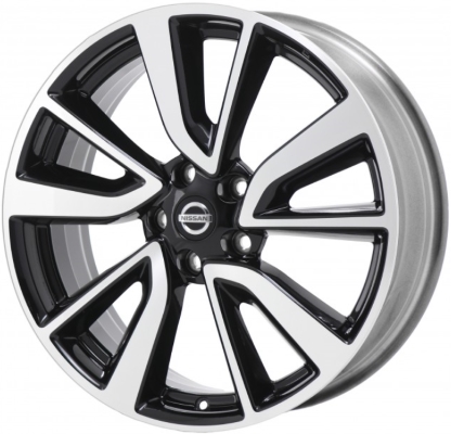 Nissan Rogue 2017-2020, Rogue Sport 2017-2019 black machined 19x7 aluminum wheels or rims. Hollander part number 62748/62766, OEM part number 403006FM3A, D0C004CB3D.