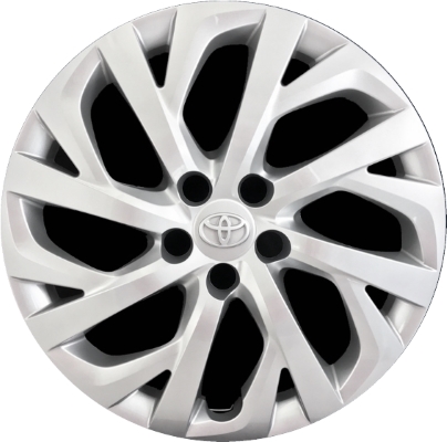 Toyota Corolla 2017-2019, Plastic 8 Y-Spoke, Single Hubcap or Wheel Cover For 16 Inch Steel Wheels. Hollander Part Number H61181.